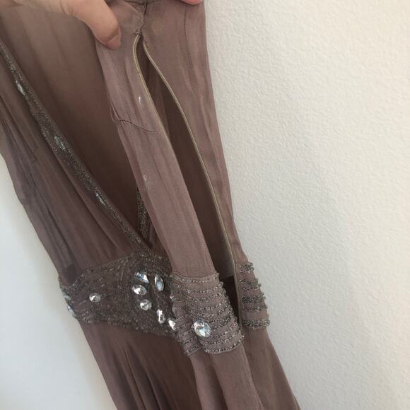 Night by Birger et Mikkelsen sheer beaded sleeveless formal dress - Picture 4 of 5